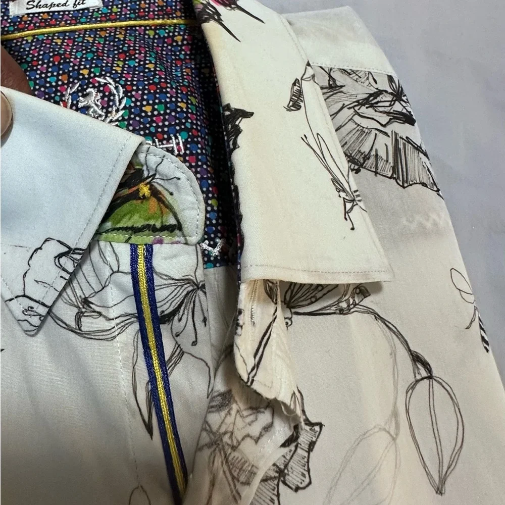 Bugatchi Multicolor Floral Casual Button Down Shirt - Picture 3 of 5